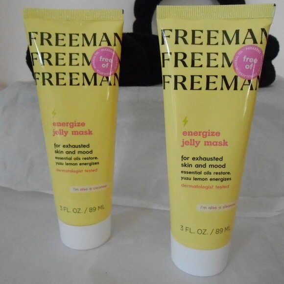 Freeman Energizing Jelly Face Mask Set 2 Black Headbands 2 Ponytail Holders-NEW - Picture 2 of 6